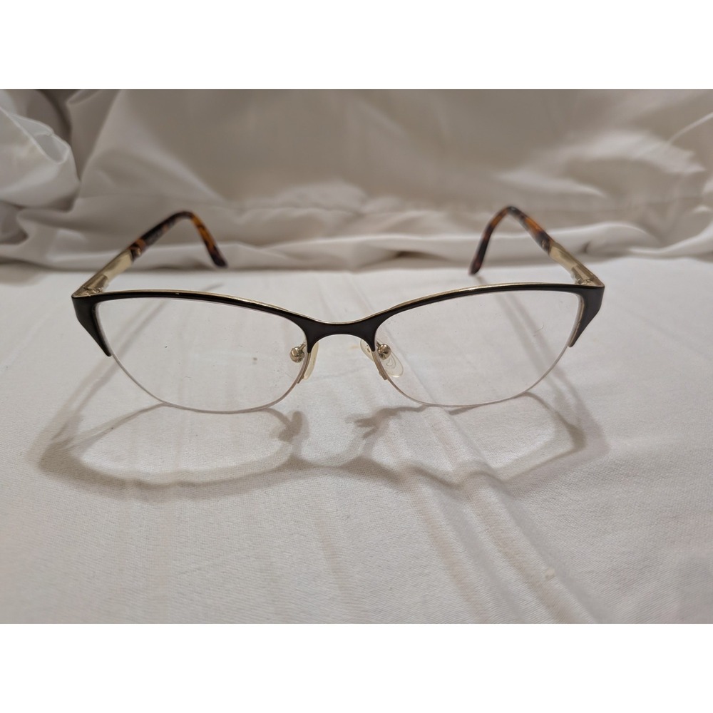 VERSACE EYEGLASSES FRAME 1218 1344 53/17/140 DARK BROWN/TORTOISE HALF RIM